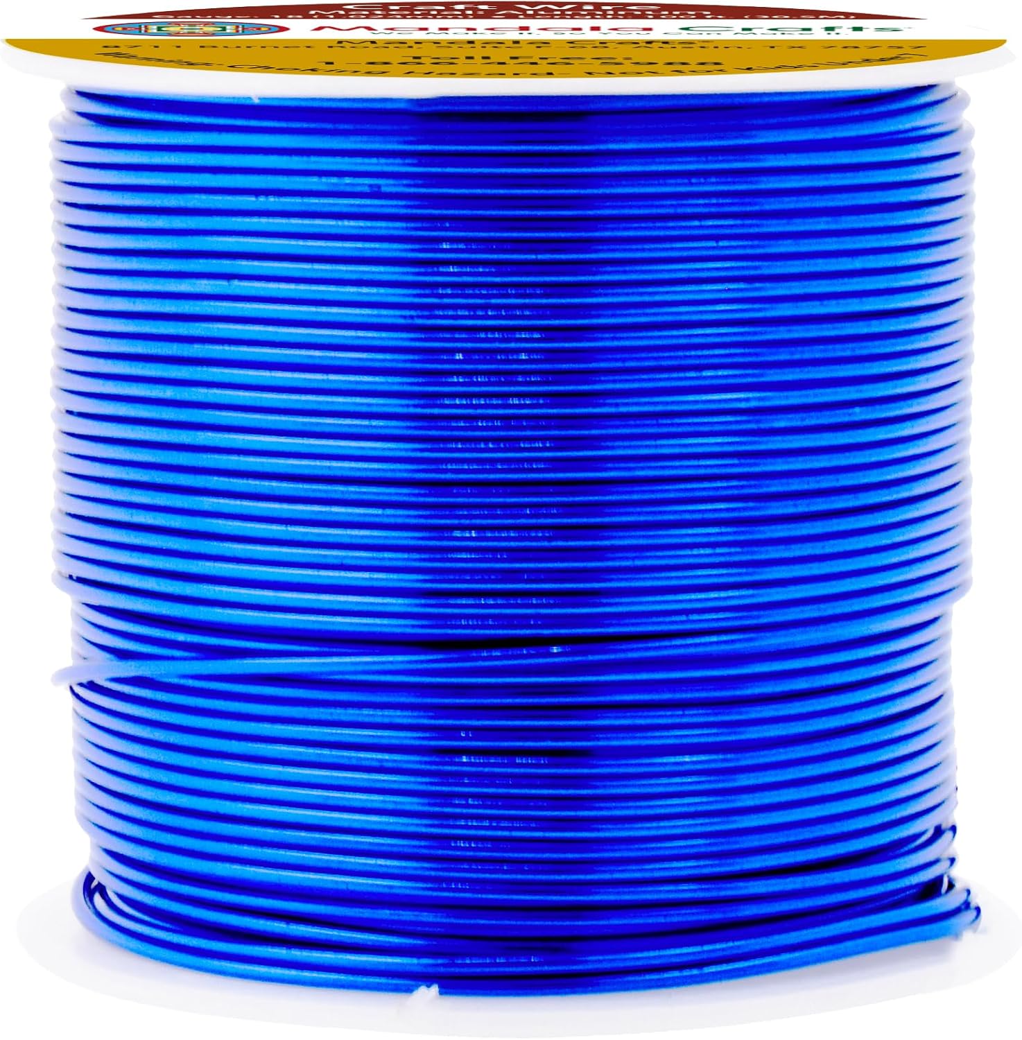 Mandala Crafts 18 Gauge Anodized Aluminum Craft Wire for Jewelry Making - 100 FT Colored Flexible True Blue Wire - Bendable for Bonsai Armature Crafting Sculpting - Crafty Corner
