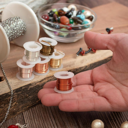 The Beadsmith Craft Wire Assortment - Tarnish-Resistant Copper Wire for Jewelry Making, 6-Pack, 0.75-Inch Mini Spools, 2 Yd Each, 18-Gauge, Assorted Colors, Medium Temper - Crafty Corner