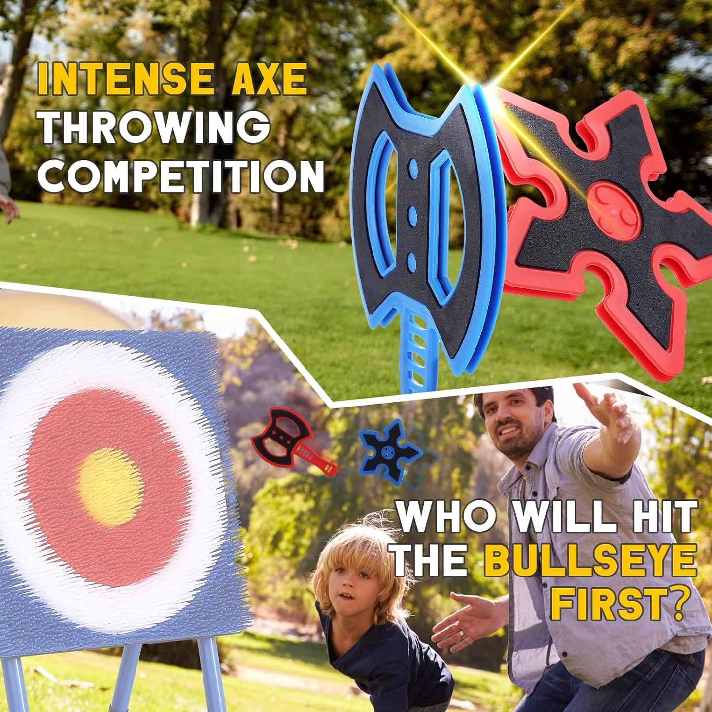 Throwing Axe for Axe Throwing Game for Backyard, Throwing Axe Set with Throwing Star for Outdoor Games, Durable and Fun for All Ages