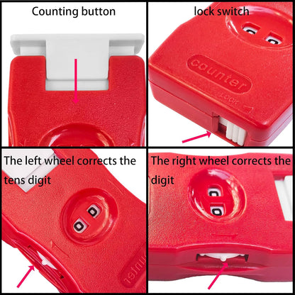 2 Pieces Knitting Counter, Needle Marking Tool, Plastic Knit Counter, Knitting Stitch Counter, Red