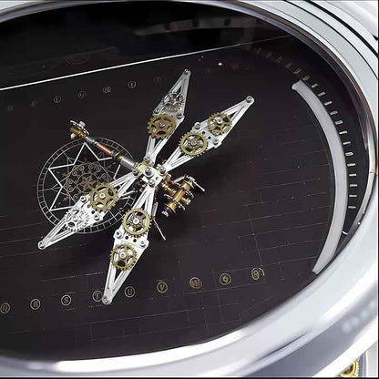 Mechanical Metal DIY 3D Dragonfly Model Insect Brass Puzzle Steampunk Electric Mechanical, Assembly DIY Gift Craft Hobby for Men (Dragonfly B)