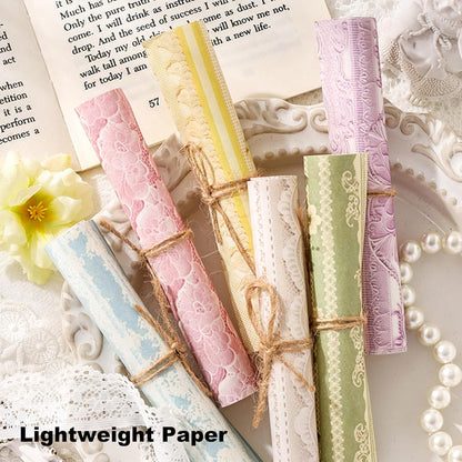 Lace Scrapbook Paper Set, 180 PCS Vintage Floral Journal Paper Kit for Scrapbooking, DIY Crafts, and Card Making