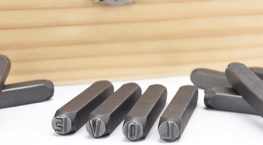 HimaPro Letter and Number Stamp Set 36pcs 40Cr Alloy Steel Metal Stamp Number & Letter Punch Set in a Wooden case (6mm 1/4 Inch)