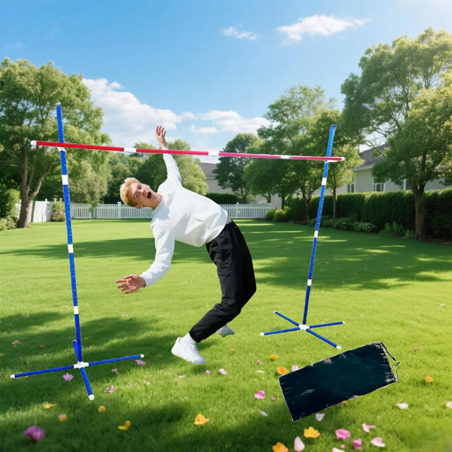 Limbo Game for Kids and Adults, Indoor/Outdoor Limbo Set Party Games Backyard Carnival Games for Family, Beach Lawn Games Camping Luau Birthday Game with Carry Bag