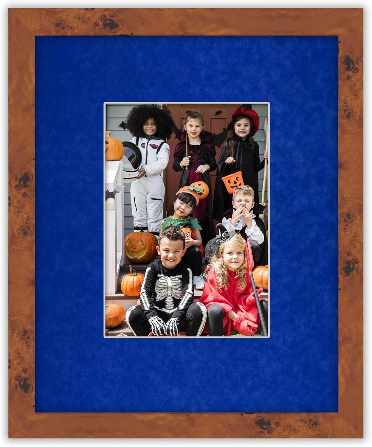 11x14 Mat Bevel Cut for 8.5x11 Photos - Acid Free Royal Blue Suede Precut Matboard - For Pictures, Photos, Framing - 4-ply Thickness
