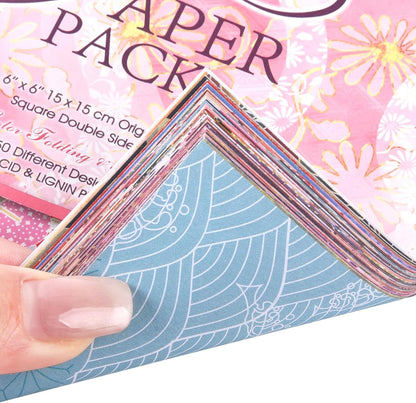 Origami 6x6 Paper Kit 150 Sheets 150 Vivid Colors Double Sided Same Printed Traditional Patterns Square for Arts Crafts Projects Japan Traditional Chiyo.Ethnic Flowers - Crafty Corner