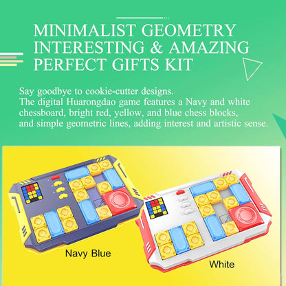Super Slide Puzzle: Over 500 High-Level IQ Challenges, Exciting Educational Brain Teaser for Kids & Teens, Quality-Made, Great Travel & Gift Option (Navy/Yellow/Red/Blue)