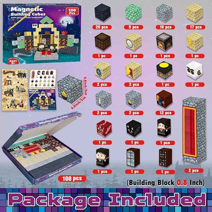 100 PCS Magnetic Blocks - Magic‘s House Magnetic Building Blocks, Stacking Magnets for Kids, Sensory Toy for STEM Montessori Sensory Toys for Kids 3+ Boys and Girls Christmas Birthday Gifts