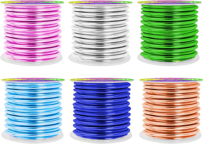 Mandala Crafts 8 Gauge Anodized Aluminum Craft Wire for Jewelry Making - 120 FT Colored Flexible Silver Copper Ice Blue Pink Ice Blue Green Wire - Bendable for Bonsai Armature Crafting Sculpting - Crafty Corner