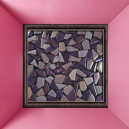 Irregular Glass Mosaic Tiles Bulk 500g Glossy and Iridescent Mosaic Glass Tiles for DIY Projects and Arts and Crafts Solid Colors and Mixes (Iridescent Ivory)