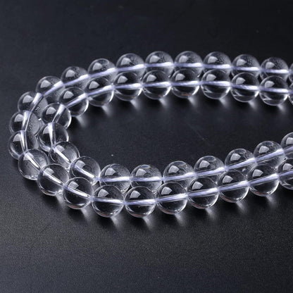 AAAAA Natural Clear White Crystal Quartz Beads Round Loose Spacer Beads for Jewelry Making DIY Bracelets Crystal Energy Healing Power Stone 45pcs 8mm 15 Inch