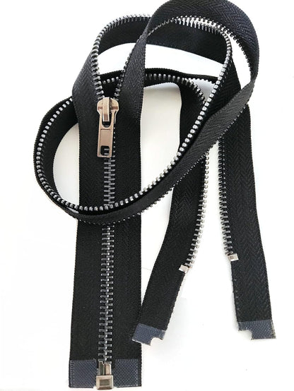 Leekayer Zipper 5# 26 Inch Metal Zippers Black Nickel 66cm Separating Zipper for Sewing Jackets Bag Crafts Handmade Replacement Zipper for Repair Coat Bulk 2pcs