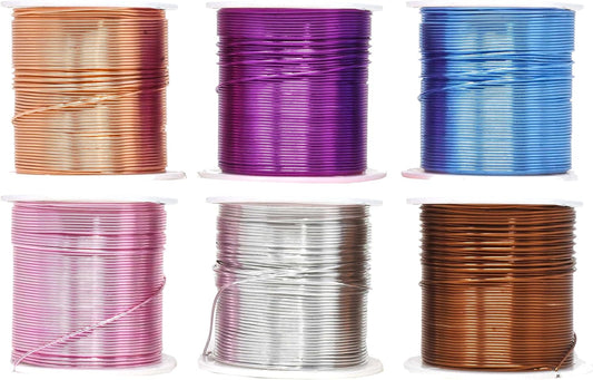 Mandala Crafts 20 Gauge Anodized Aluminum Craft Wire for Jewelry Making - 450 FT Colored Flexible Silver Copper Purple Pink Brown Ice Blue Wire - Bendable for Bonsai Armature Crafting Sculpting - Crafty Corner