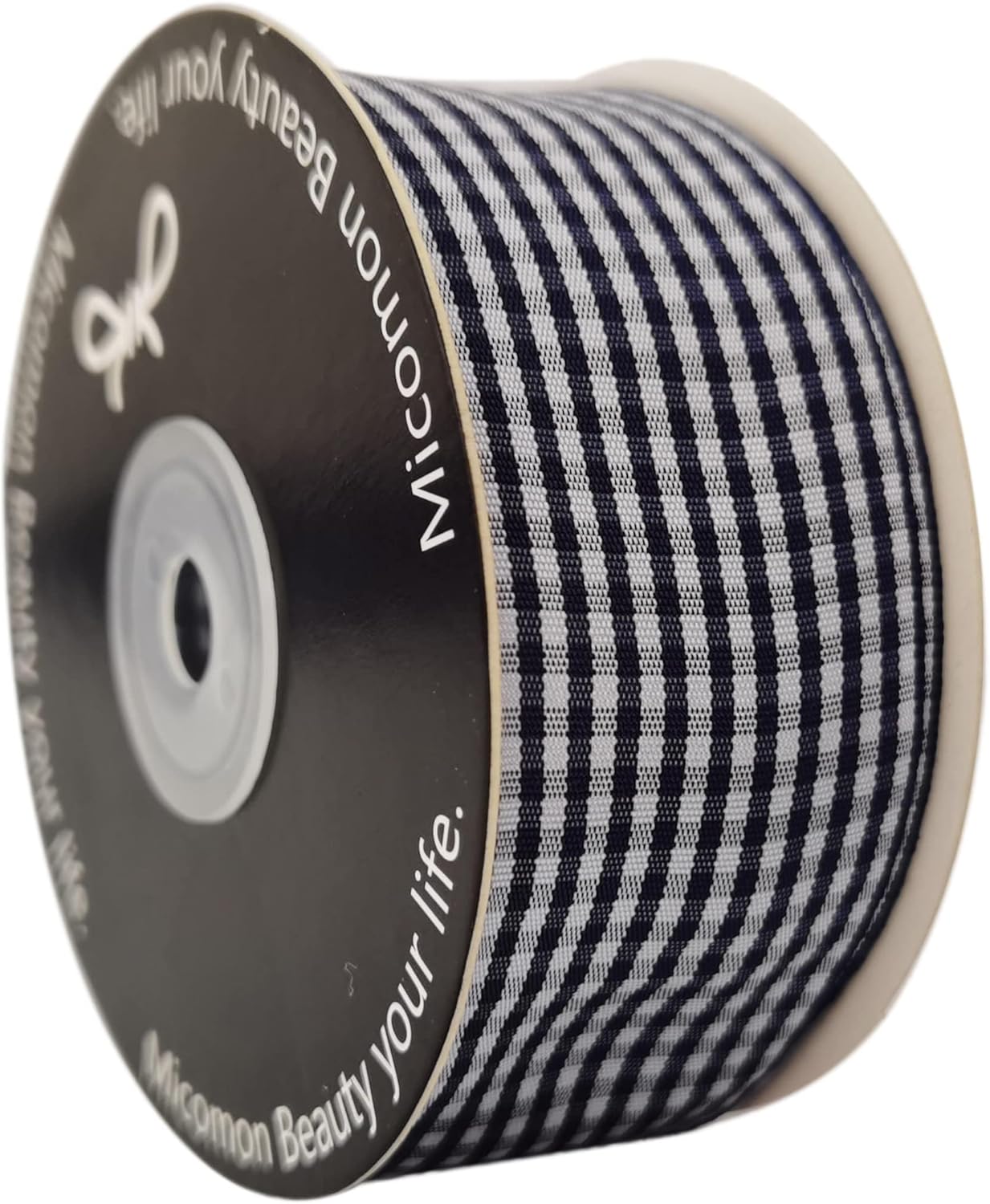 1.5 Inch Blue and White Woven Edge 100% Polyester Gingham Ribbon 25 Yards Each Roll (1-1/2", Blue) - Crafty Corner