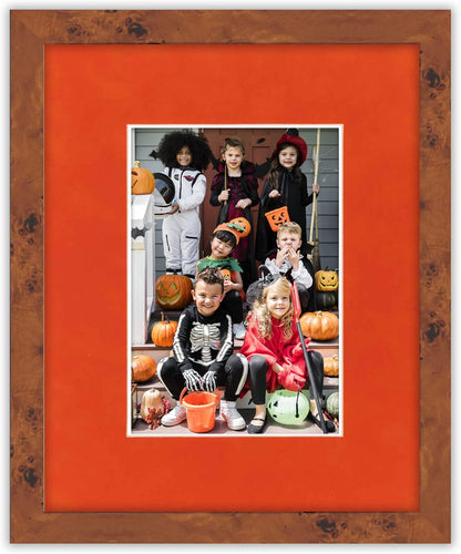 Poster Palooza 11x14 Mat Bevel Cut for 8.5x11 Photos - Acid Free Orange Suede Precut Matboard - For Pictures, Photos, Framing - 4-ply Thickness