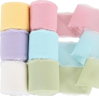 TONIFUL 6 Rolls Macarons Set Chiffon Ribbon 1 1/2 inch× 5 Yards Ribbon Fabric Silk Ribbon for Gift Wrapping Wedding Party Decoration Flower Bouquet Wrapping Bows Making DIY Crafts - Crafty Corner