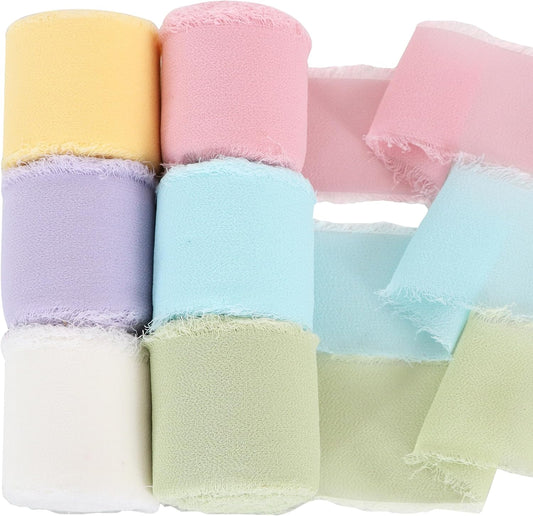 TONIFUL 6 Rolls Macarons Set Chiffon Ribbon 1 1/2 inch× 5 Yards Ribbon Fabric Silk Ribbon for Gift Wrapping Wedding Party Decoration Flower Bouquet Wrapping Bows Making DIY Crafts - Crafty Corner