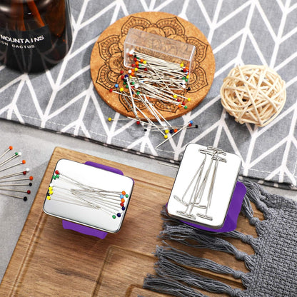 Magnetic Wrist Sewing Pincushion with 100 Pieces 1.5 Inch Ball Head Sewing Pins Set Wrist Magnetic Pin Holder Gift Supplies(Purple)