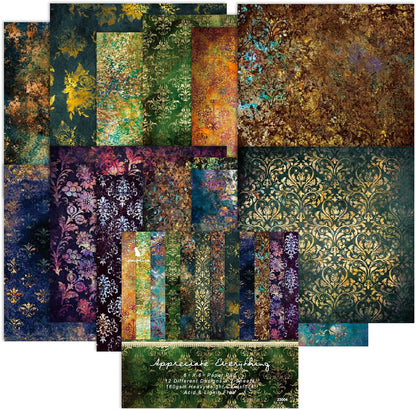 Aesthetic Scrapbook Paper Pad Vintage Patterned Paper 6×6,24 Sheets Single-Sided Boho Scrapbooking CardStock Papers Pad for Holiday Cardmaking DIY Origami Journaling. - Crafty Corner