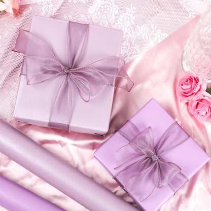 NESCCI Lavender Color Matte Wrapping Paper,Solid Color Pearly-Lustre Paper,Gift Wrapping Paper,Perfect for Wedding,Valentine's Day,Birthday, Christmas,Baby Shower,DIY Bouquet (17 Inches X 32.8 Feet)