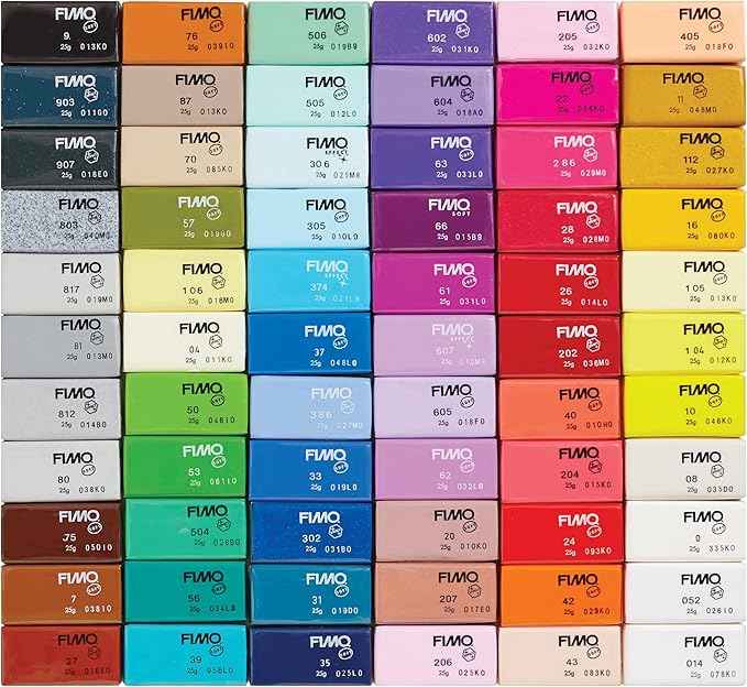 STAEDTLER FIMO Soft Polymer Clay - Oven Bake Clay for Jewelry, Sculpting, Crafting, 66 Pieces, Assorted Colors, 8023 C66-1