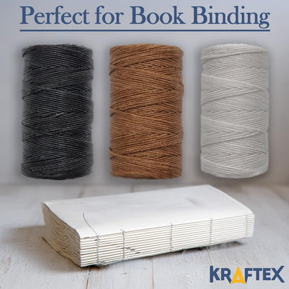 Waxed Thread 3X Wax Thread, 65 Yardx0.8mm Wax String, 150D Waxed Leather String in Black, Brown and White Perfect Dream Catcher Supplies