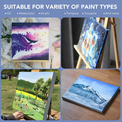 Stretched Canvases for Painting, 8PCS Multi Pack Canvas 3x5”, 5x7”, 8x10”, 10x12”(2 of Each), Acid-Free Wood Frame Blank Canvas, Art Canvas Pre Primed for Acrylic, Oil Painting, Tempera Paintings.