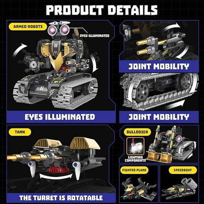 Robot Building Kit with APP/Remote Control STEM Gifts for Boys Age 6-16,Technic Coding Robotic Toys for Kids Birthday, Buildable 5in1 Models with 323+ Pieces