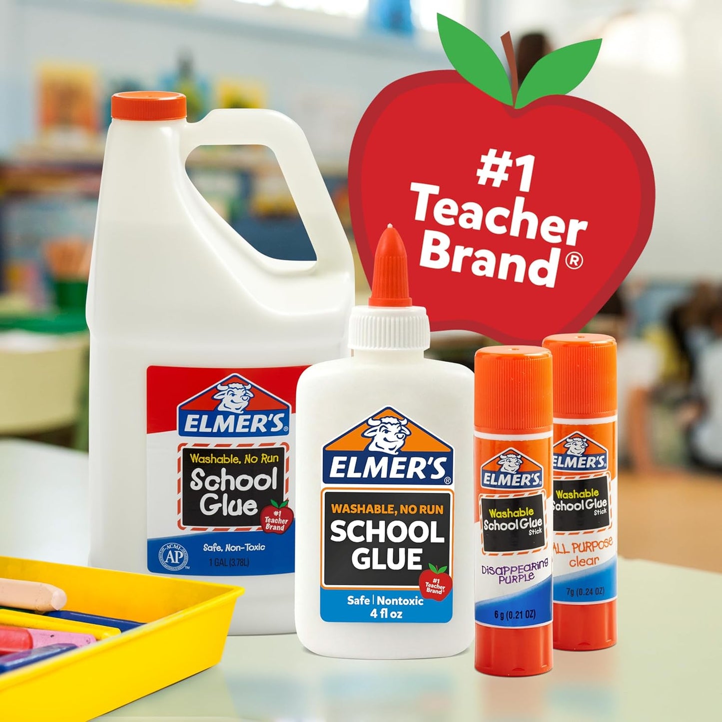 Elmer's Liquid School Glue Washable 1 Gallon 2 Count - Great for Making Slime, #1 Teacher Brand