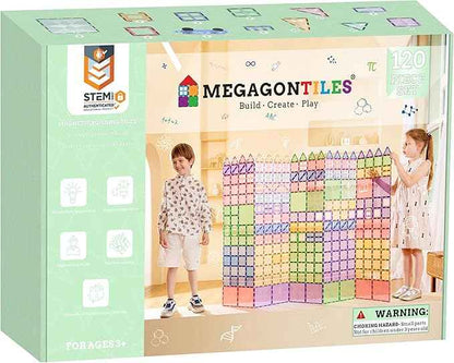 120PCS Premium Magnetic Tiles Set | STEM-Authenticated Magnetic Building Blocks | Educational Construction Toy for Kids Ages 3–8 (Boys & Girls)