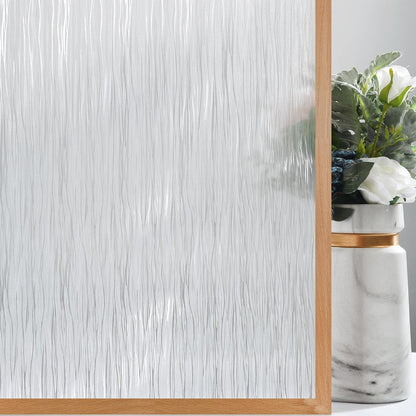 VELIMAX Frosted Window Privacy Film Non Adhesive Window Cling Removable Glass Covering Clear Water Opaque Window Film for Home Anti UV 17.7x78.7 inches - Crafty Corner