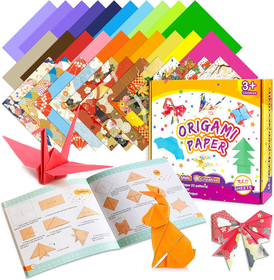 Pigipigi Kids Craft Origami Paper Kit for Kids Ages 5-8 8-12, with Guiding Book, 360 Sheets DIY Art and Crafts Supplies,Colorful Folding Papers Set Projects Gifts Activity for Boy Girl Toys(Japanese) - Crafty Corner