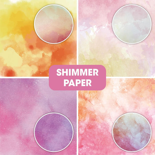 48 sheets 6 X 6 Scrapbooking Cardstock Decorative Paper Pack - Shimmer Watercolor - for Card Making Journaling Planner Origami Scrapbook Paper Scrapbook Materials Supplies - Crafty Corner