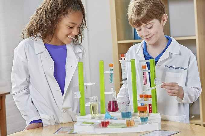 Thames & Kosmos Ooze Labs Chemistry Station Science Experiment Kit, 20 Non-Hazardous Experiments Including Safe Slime, Chromatography, Acids, Bases & More, Multi-Color