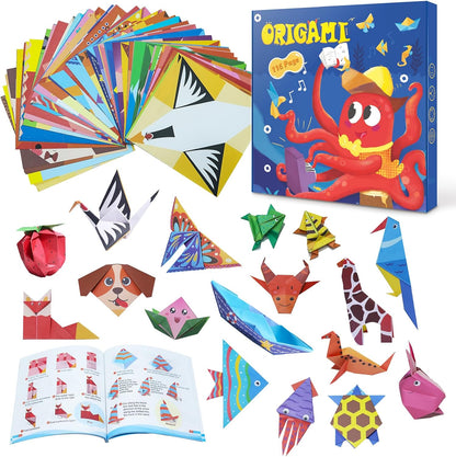 Origami Kit for Kids Ages 5-16, 108 Sheets with 54 Patterns & Instruction Book | Origami Paper Kit for Beginners & Advanced | Arts & Crafts Toys for Girls & Boys Ages 8-12 | Birthday & Christmas Gifts - Crafty Corner