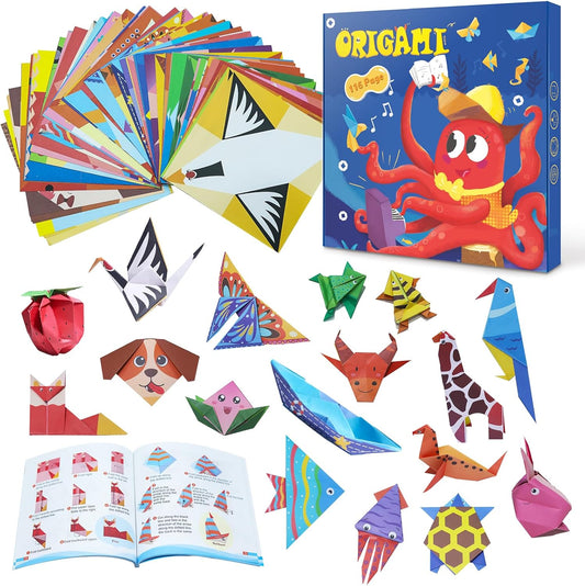 Origami Kit for Kids Ages 5-16, 108 Sheets with 54 Patterns & Instruction Book | Origami Paper Kit for Beginners & Advanced | Arts & Crafts Toys for Girls & Boys Ages 8-12 | Birthday & Christmas Gifts - Crafty Corner