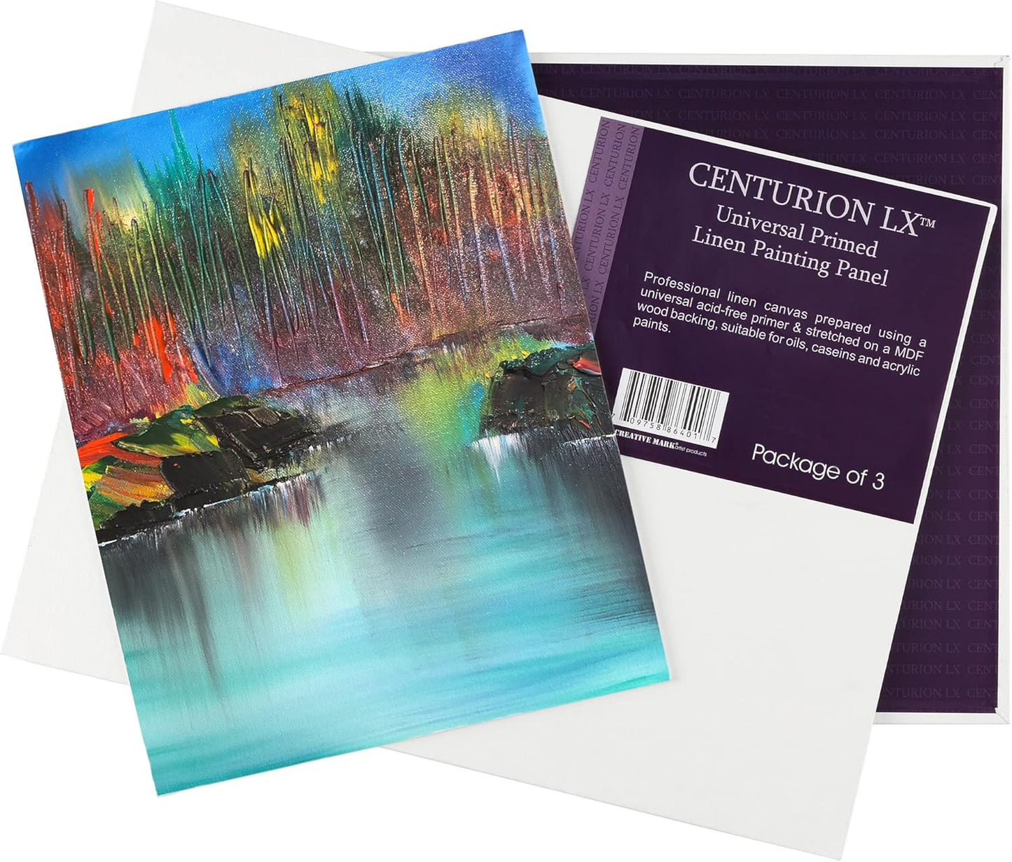 Centurion All-Media Primed Linen Panels - 10x10 3 Pack - 11oz Universal Primed Canvas Boards for Painting, Mounted on MDF Wood, Non-Warping, Ideal for Artists, Professionals, and Painters