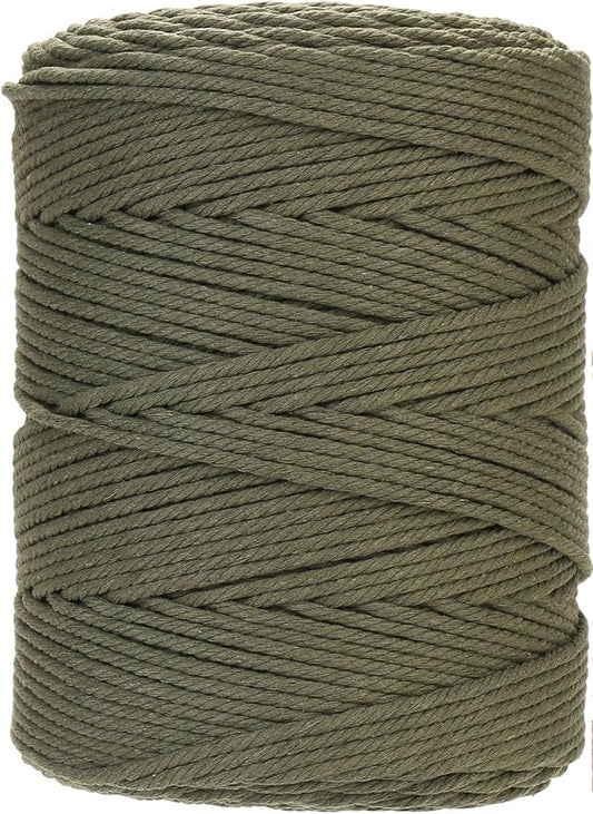 Cotton Macrame Cord 4mm x 328yards Natural Colored Macrame Supplies, Soft Craft Cotton Rope for Plant Hanger Wall Hanger Dreamcatcher (Olive Green)