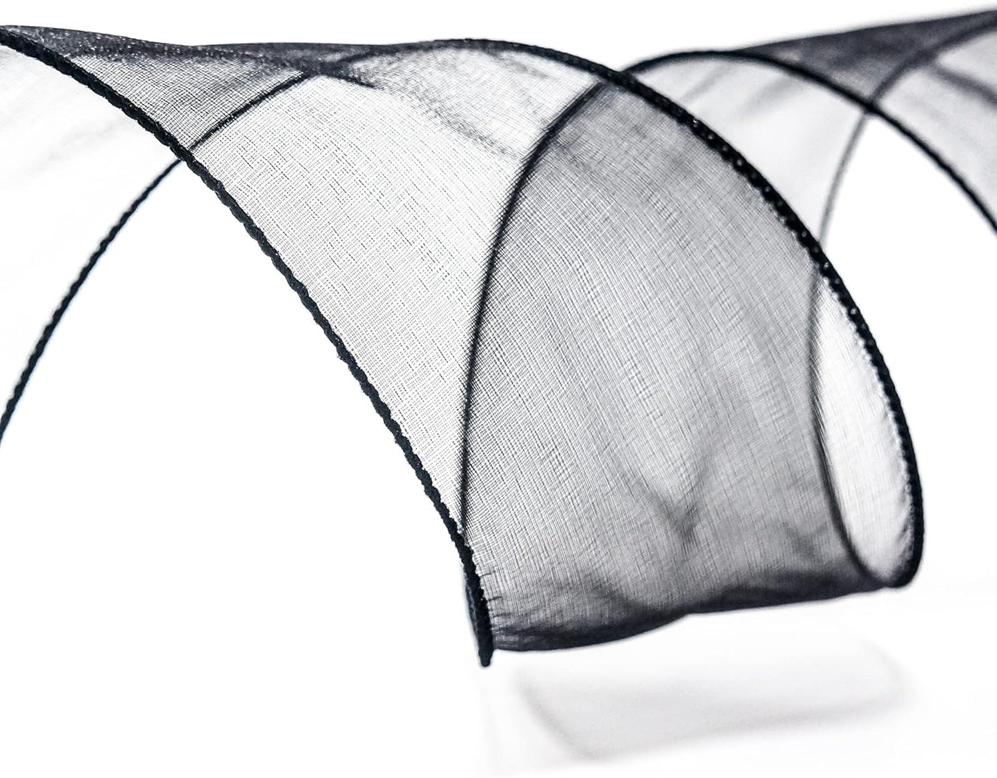 CT CRAFT LLC Sheer Organza Wired Ribbon 2.5" x 50Yards Black for Wedding Chair Bow Flora Bouquet Gift Wrapping Christmas Tree Home Decor Wreath - Crafty Corner