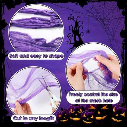 Boao Halloween Cheese cloth 85 x 197 Inch Purple Cheesecloth Roll for Crafts Large Cotton Muslin Gauze Fabric for Halloween Outdoor & Indoor Spooky Decoration
