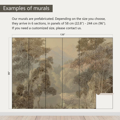 AFZEVEB-Tropical Jungle Wallpaper Landscape Tree Wall murals for Bedroom 136"x96"(Not Peel and Stick)