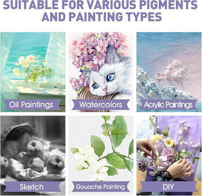 ESRICH Stretched Canvas for Painting 24x36 Inch, 5Pack Large Canvas for Painting, Primed Acid-Free Cotton Blank Canvases, Art Paint Canvases for Oil Paint,Watercolor,Acrylic Paint,Gouache and Tempera.