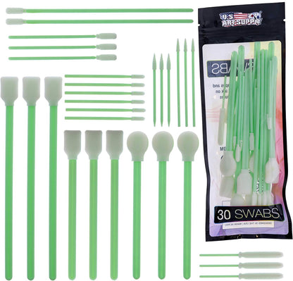U.S. Art Supply 30 Alcohol Ink Blending Swabs - Foam Tip Brushes, Assorted Shapes and Sizes - Mixing, Blending, Re-Wet, Lift Ink, Dye, Paint, Drawing on Yupo Paper, Art and Craft Mediums, Epoxy Resin