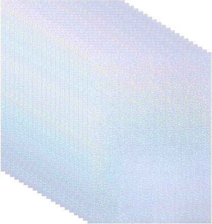 PATIKIL 11.7x8.3" Holographic Sticker Paper, 20Sheets A4 Polypropylene Self-Adhesive Transparent Waterproof Laminate Overlay Film for Photo Cards Scrapbook Decorations, Little Circle