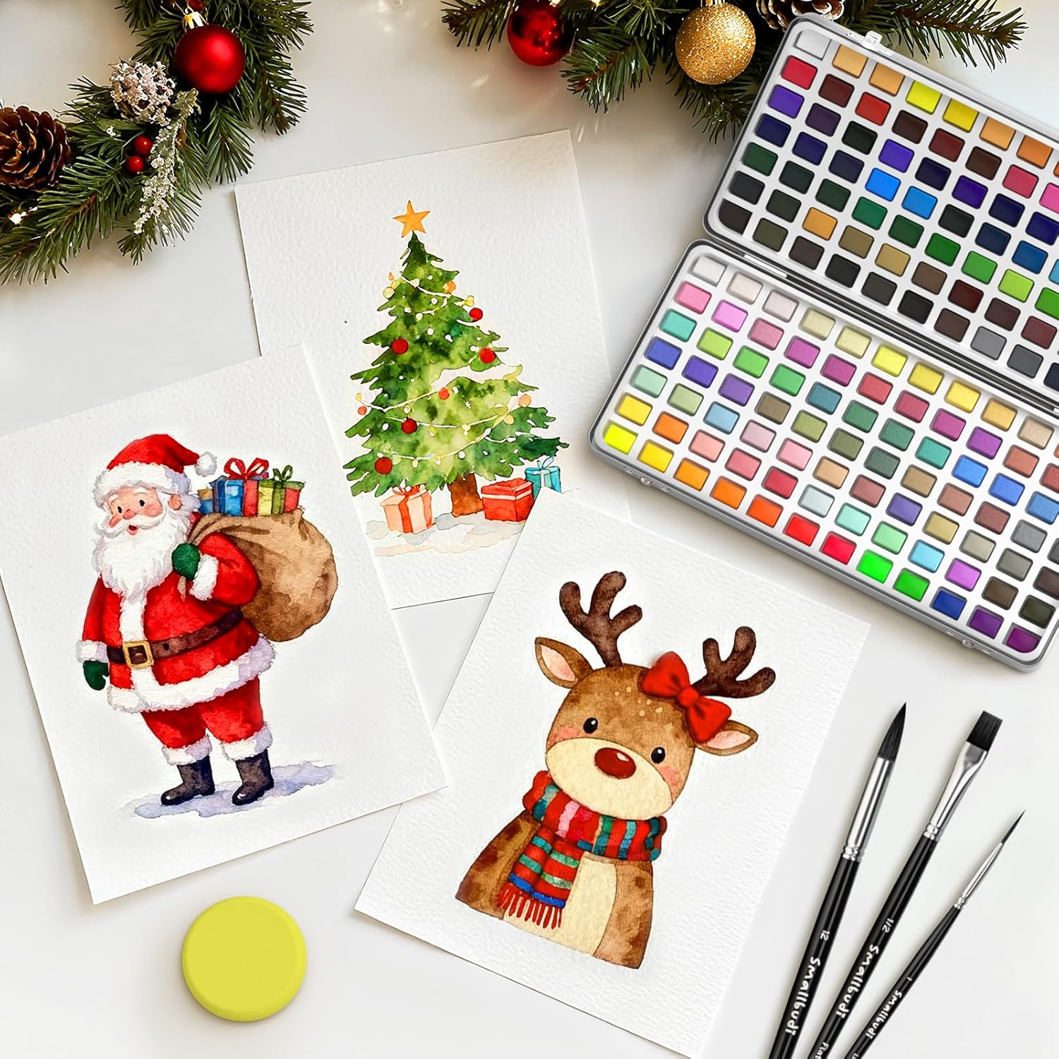 Watercolor Paint Set 168 Colors Including Metallic, Watercolor Kit with Case, Watercolor Paper, Paint Brushes, Palette and Accessories, Water Color Art Supplies Gift for Adults Kids Artists - Crafty Corner