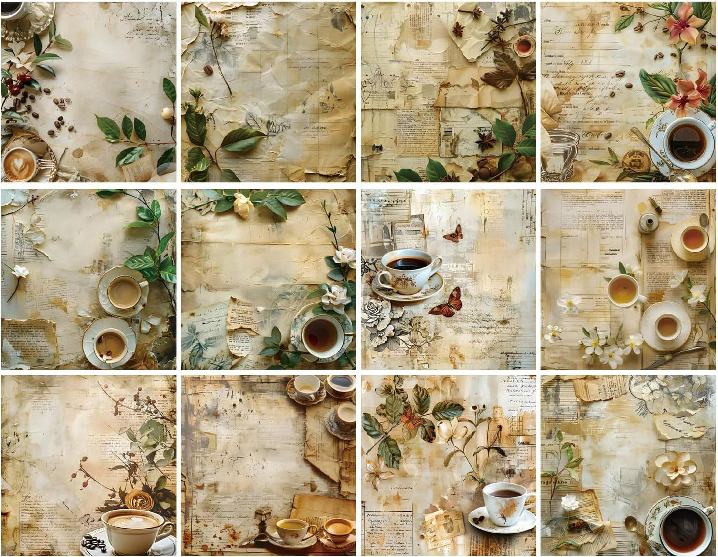 Vintage Coffee Scrapbook Paper Pad Color Patterned Paper 6×6,24 Sheets Single-Sided Scrapbooking CardStock Papers Pad for Holiday Cardmaking DIY Origami Journaling. (R2436, 6inch) - Crafty Corner