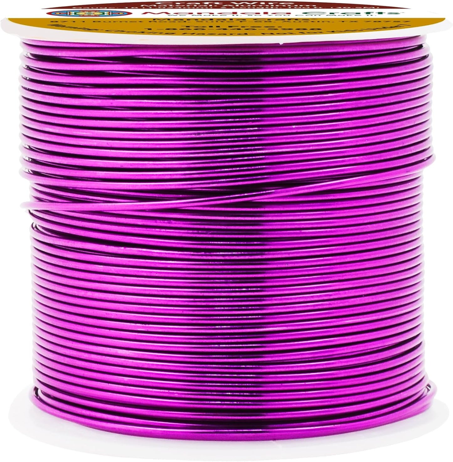 Mandala Crafts 18 Gauge Anodized Aluminum Craft Wire for Jewelry Making - 100 FT Colored Flexible Magenta Wire - Bendable for Bonsai Armature Crafting Sculpting - Crafty Corner