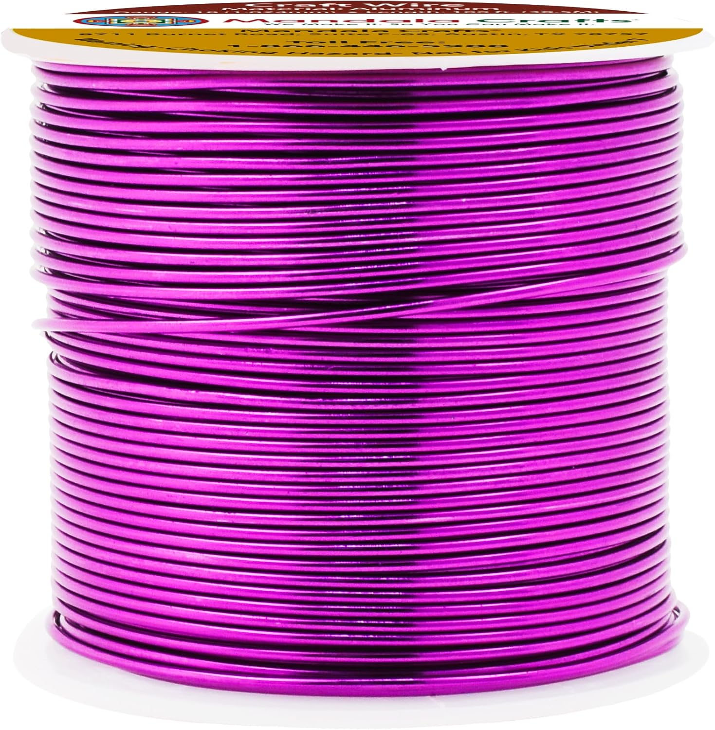 Mandala Crafts 18 Gauge Anodized Aluminum Craft Wire for Jewelry Making - 100 FT Colored Flexible Magenta Wire - Bendable for Bonsai Armature Crafting Sculpting - Crafty Corner