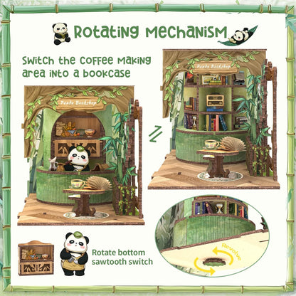 CUTEBEE Book Nook Kit - DIY Miniature House Dollhouse Kit for Adult and Teens, Booknook Bookshelf Decor Alley Model Build with LED Light, Gifts for Family and Friends
