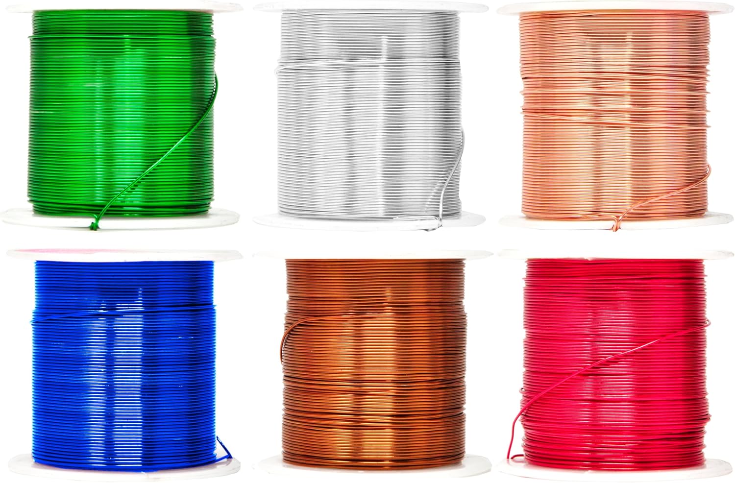 Mandala Crafts 22 Gauge Anodized Aluminum Craft Wire for Jewelry Making - 450 FT Colored Flexible Silver Copper True Blue Brown Red Kelly Green Wire - Bendable for Bonsai Armature Crafting Sculpting - Crafty Corner